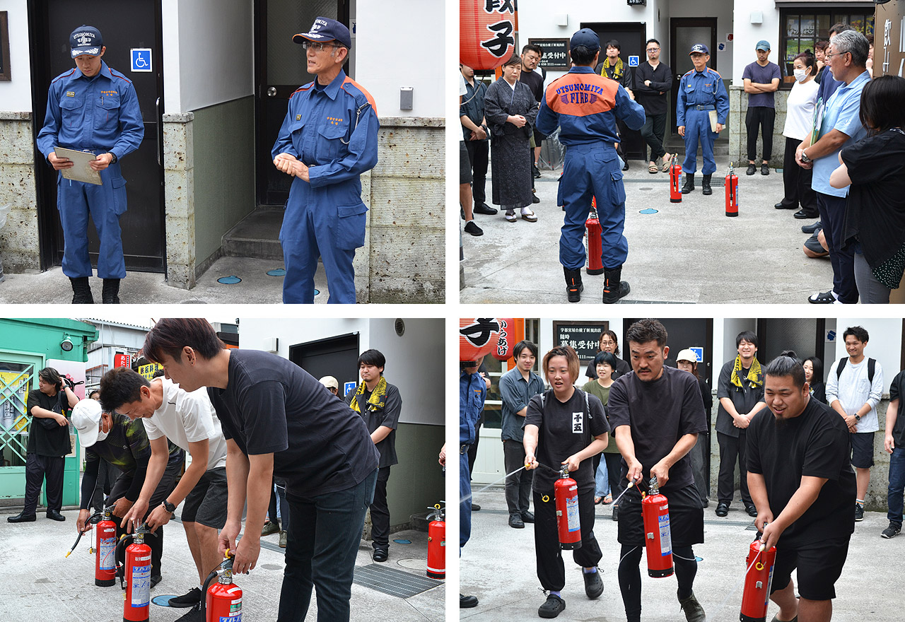 宇都宮屋台横丁で初の「防火訓練」を実施しました